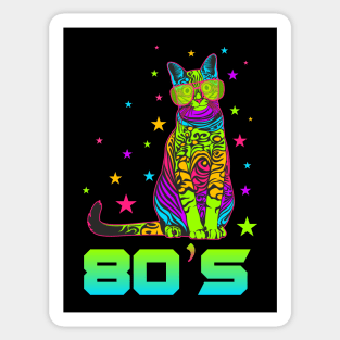 80s cat Sticker